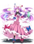  arm_up capelet crescent dress floating_object gem glowing hair_ribbon hat kurono_yuzuko lights long_hair magic_circle open_clothes open_coat patchouli_knowledge purple_dress purple_eyes purple_hair ribbon solo striped striped_dress touhou violet_eyes wide_sleeves 