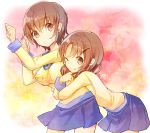  brown_eyes brown_hair corpse_party hug multiple_girls nakashima_naomi school_uniform shinohara_seiko wink yuui1994 