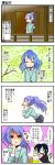  alternate_hairstyle casual cherry_blossoms comic handsome_wataru handsomen highres jeans kumoi_ichirin murasa_minamitsu ponytail shaded_face sick sneezing surgical_mask tissue touhou translated translation_request 