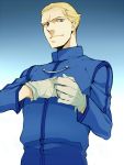  bad_id blonde_hair blue_eyes fate/zero fate_(series) gloves hair_slicked_back kayneth_archibald_el-melloi male s_gentian solo white_gloves 