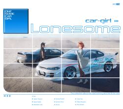  2girls absurdres agnes_tachyon_(umamusume) ahoge alternate_costume animal_ears black_hair brown_hair car character_name coat commentary_request day earrings full_body hair_between_eyes highres honda honda_nsx horse_ears horse_girl horse_tail jewelry lab_coat long_hair manhattan_cafe_(umamusume) motor_vehicle multicolored_hair multiple_girls nissan nissan_silvia nissan_silvia_s13 open_clothes open_coat outdoors pioneer_corporation red_eyes run_rotary shoes short_sleeves single_earring spoiler_(automobile) standing streaked_hair tail umamusume white_coat white_hair white_shoes yellow_eyes 