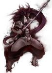  armor blazblue hakumen helmet long_hair male shigurui solo sword weapon white_background yorisuke 