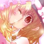  blonde_hair brown_hair closed_eyes eyes_closed hat heart kiss kokonoha_mikage lowres maribel_hearn multiple_girls touhou usami_renko yuri 