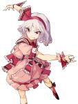  alternate_costume bad_id bat_wings blue_hair dress fang frills geppewi hairband jewelry red_eyes remilia_scarlet ring short_hair silver_hair smile solo touhou wings wrist_cuffs 
