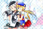  animal_ears bell beret black_gloves blonde_hair cat_ears cat_tail gloves haru.jpg hat jingle_bell long_hair multiple_girls paw_print purple_eyes red_eyes sanshoku_ayaka sanshoku_reika siblings sisters skirt smile thigh-highs thighhighs utau violet_eyes white_gloves white_hair white_legwear wink zettai_ryouiki zoom_layer 