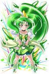  bike_shorts bowtie choker circlet collarbone crossed_arms cure_march dress green green_dress green_eyes green_hair highres long_hair mahkn midorikawa_nao ponytail precure shoes shorts_under_skirt skirt smile smile_precure! solo tri_tails very_long_hair wrist_cuffs 