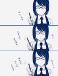  closed_eyes comic eyes_closed glasses kuko monochrome short_hair torinoko_city_(vocaloid) translation_request vocaloid 