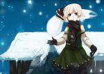  black_legwear blue_eyes blush fuurin_(omaemona) gloves hairband hakugyokurou hitodama konpaku_youmu konpaku_youmu_(ghost) open_mouth pantyhose rock scarf short_hair shovel silver_hair skirt snow snowing solo sword touhou vest weapon worktool 