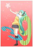  aqua_eyes aqua_hair hand_on_headphones hatsune_miku headphones long_hair looking_up mikupa skirt solo sweater_vest twintails very_long_hair vocaloid yuuzii 