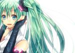  aqua_eyes bridal_gauntlets green_hair hatsune_miku hatsune_miku_(append) long_hair miku_append shiomizu_(swat) siomidu solo vocaloid vocaloid_append 