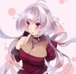  breasts cleavage large_breasts long_hair purple_eyes purple_hair senki_zesshou_symphogear teasage twintails violet_eyes yukine_chris yukine_kurisu 