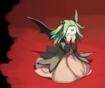 bow character_request covering covering_eyes covering_face dress green_hair grin_(tenshi_no_utsuwa) hair_bow kneeling messier_number solo tenshi_no_utsuwa twintails vessel_of_an_angel wings 