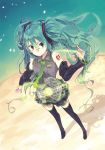  boots detached_sleeves green_eyes green_hair guitar hatsune_miku hrd instrument long_hair necktie skirt solo thigh-highs thigh_boots thighhighs twintails very_long_hair vocaloid 