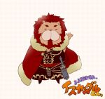  armor azazel beard cape facial_hair fate/zero fate_(series) futaba_hazuki parody red_hair redhead rider_(fate/zero) sword weapon yondemasuyo_azazel-san 