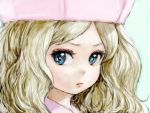  blonde_hair blue_eyes cattleya_(pokemon) face hat long_hair looking_away pokemon pokemon_(game) pokemon_bw pon solo 