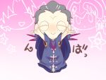  a-very-merry-unbirthday-to-you buri_hamachi caster_(fate/zero) chibi closed_eyes eyes_closed fate/zero fate_(series) male outstretched_arms solo 