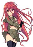  dai_(uhyoko1102151) long_hair navel red_eyes red_hair redhead school_uniform serafuku shakugan_no_shana shana sword thigh-highs thighhighs weapon 