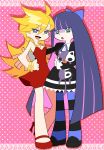  bow dress gothic highres panty_&amp;_stocking_with_garterbelt panty_(character) panty_(psg) smile stocking_(character) stocking_(psg) 