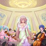  aqua_hair blonde_hair blue_eyes blue_hair bow bowtie brown_hair cello chandelier closed_eyes dress ele eyes_closed flower formal hair_bow hand_on_own_chest hatsune_miku instrument jewelry kagamine_len kagamine_rin kaito long_hair megurine_luka meiko necklace open_mouth pantyhose pink_hair rose short_hair singing sitting skirt strapless_dress thigh-highs thighhighs twintails very_long_hair violin vocaloid 