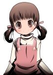  brown_eyes brown_hair child doujima_nanako nijiirosekai persona persona_4 satsuki_mei_(sakuramochi) smile solo white_background 