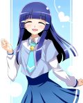  ^_^ aoki_reika blush closed_eyes eyes_closed kumadano long_hair necktie precure purple_hair school_uniform skirt smile smile_precure! solo 