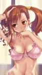  adjusting_hair anjou_naruko ano_hi_mita_hana_no_namae_wo_bokutachi_wa_mada_shiranai artist_request blush bra breasts duplicate lingerie niku pink_bra string_panties underwear 