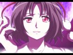  brown_hair face letterboxed looking_at_viewer open_mouth red_eyes rhine shameimaru_aya short_hair solo touhou wings 