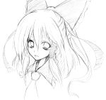  bow bust face graphite_(medium) hair_bow hair_tubes hakurei_reimu looking_at_viewer monochrome solo suzushoku_hiro touhou traditional_media 