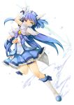  aoki_reika bike_shorts blue_dress blue_eyes blue_hair boots choker cure_beauty dress hair_tubes head_wings highres hitoto ice ice_sword long_hair magical_girl precure shorts_under_skirt skirt smile_precure! solo standing sword tiara water weapon white_background wrist_cuffs 