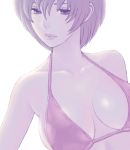  artist_request bikini breasts cleavage lips meiko portrait purple short_hair solo swimsuit vocaloid 