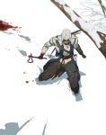 assassin&#039;s_creed assassin&#039;s_creed_iii assassin's_creed_iii blood bow_(weapon) coat connor_(assassin&#039;s_creed) connor_(assassin's_creed) connor_(ratohnhakã©:ton) connor_kenway gb_(doubleleaf) genmaipudding gloves highres hood quiver snow tomahawk vambraces weapon 