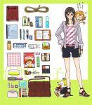  bag beelzebub_(azazel-san) glasses jacket key meme phone sakuma_rinko short_hair shorts yondemasuyo_azazel-san 