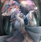  astral_knight butterfly cherry_blossoms fan folding_fan hat japanese_clothes moon pink_eyes pink_hair ribbon saigyouji_yuyuko short_hair smile solo touhou tree triangular_headpiece 
