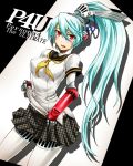  android aqua_hair blue_hair blush houndstooth knee_pads labrys long_hair miniskirt persona persona_4:_the_ultimate_in_mayonaka_arena pleated_skirt ponytail red_eyes robot robot_joints school_uniform segami_daisuke serafuku skirt solo tears thigh-highs thighhighs very_long_hair 