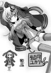  creeper hair_ornament hooded_jacket ichimi jacket long_hair minecraft monochrome navel panties smile striped striped_panties twintails underwear vocaloid voiceroid yuzuki_yukari 