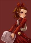  :&lt; arrietty brown_hair carrying clothes_pin hirohiran karigurashi_no_arrietty looking_away ponytail red_background simple_background studio_ghibli sugar_cube 