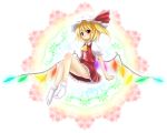  blonde_hair blush bobby_socks colored flandre_scarlet hat highres looking_at_viewer mihoco red_eyes socks solo suisai the_embodiment_of_scarlet_devil touhou 