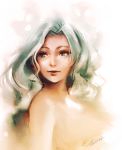  aqua_hair bare_shoulders bishoujo_senshi_sailor_moon bunny_shake green_eyes kaiou_michiru light_smile lips nude portrait signature solo 