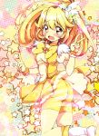 :o ass bike_shorts blonde_hair blush boots bowtie chigo choker cure_peace double_v dress hair_ornament hairpin kise_yayoi long_hair magical_girl open_mouth precure shorts_under_skirt skirt smile_precure! solo star starry_background tears v yellow yellow_dress yellow_eyes 