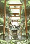  multiple_torii original scenery shrine solo tami torii tree wings 