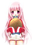  1girl artist_request basketball hakamada_hinata holding jacket long_hair pink_hair rou-kyuu-bu! track_jacket 