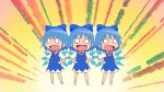  blue_hair bow ccko612 chibi cirno crossover hair_bow ice ice_wings kill_me_baby multiple_girls multiple_persona o_o open_mouth oribe_yasuna parody ribbon style_parody touhou wings 