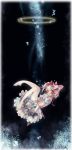  bad_id barefoot bow dress hair_bow halo highres himehi kaname_madoka mahou_shoujo_madoka_magica ribbon short_twintails solo twintails 