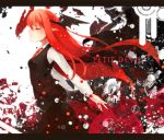  bad_id bat_wings closed_eyes eyes_closed head_wings koakuma letterboxed long_hair nanashina necktie open_mouth pointy_ears profile red_hair redhead shirt skirt solo the_embodiment_of_scarlet_devil touhou vest wings 