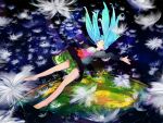  dandelion flower green_hair hatsune_miku highres ikura_wataru ikurawataru jacket skirt solo twintails vocaloid 