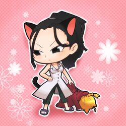  animal_ears araragi_natsuki black_eyes black_hair blonde_hair cat_ears cat_tail chibi edward_elric fullmetal_alchemist izumi_curtis kemonomimi_mode pants sandals tail 