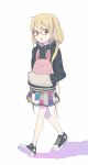  bespectacled blonde_hair brown_eyes casual futaba_anzu glasses hands_in_pockets hoodie idolmaster idolmaster_cinderella_girls long_hair open_mouth red-framed_glasses shoes skirt sneakers solo stuffed_animal stuffed_bunny stuffed_toy tt_(poposujp) twintails very_long_hair walking 
