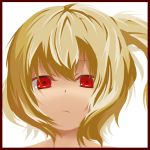  border bust face flandre_scarlet kotaka looking_at_viewer red_eyes simple_background solo the_embodiment_of_scarlet_devil touhou white_background 