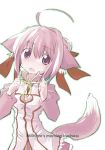  animal_ears dog_days dog_ears dog_tail double_bun millhiore_f_biscotti mtr pink_hair purple_eyes tail violet_eyes 