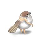  ao_usagi back barefoot bird chimera eurasian_tree_sparrow from_behind harpy lowres no_humans original role_reversal solo sparrow standing what 